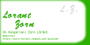lorant zorn business card